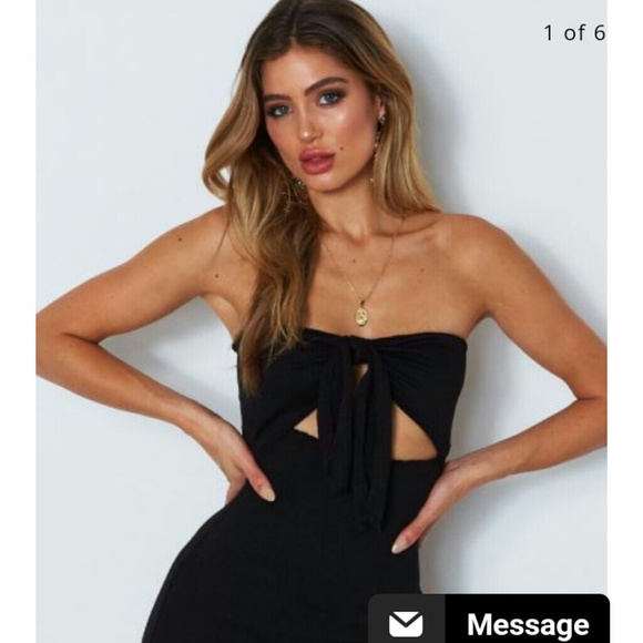 black front tie dress